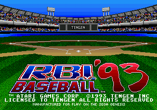 R.B.I. Baseball 93 (USA) Title Screen